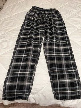 Men's Black Plaid Jogger Sweatpants with Drawstring Waist